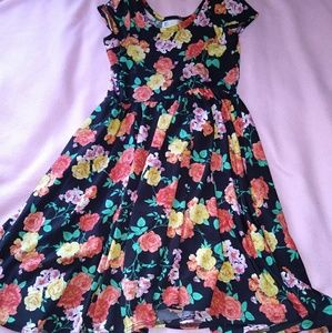 Black Floral Kids LulaRoe Dress